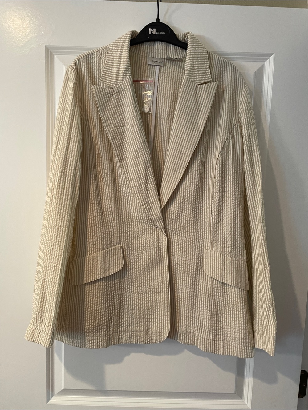 Spiegel Cream Textured Blazer Jacket